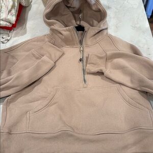 TAUPE/TAN LULULEMON LOOKALIKE HALF ZIP S